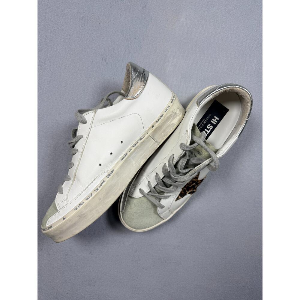 Golden Goose Hi Star Low Top Platform Sneakers White Leopard Star Size 39 EU 9 U - Picture 4 of 13